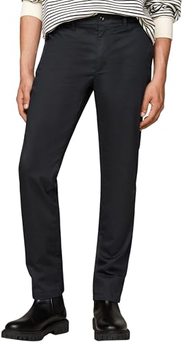 Tommy Hilfiger Men's Denton Straight Leg Chino Trousers, Blue (Desert Sky), 29W/30 on sale